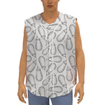 White Eggplant Drawing Print Sleeveless Baseball Jersey