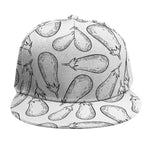 White Eggplant Drawing Print Snapback Cap