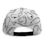 White Eggplant Drawing Print Snapback Cap