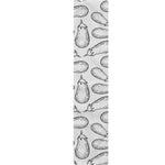 White Eggplant Drawing Print Table Runner