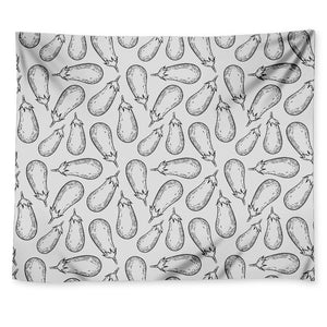 White Eggplant Drawing Print Tapestry