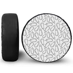 White Eggplant Drawing Print Tire Cover