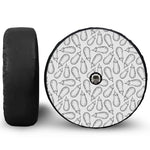 White Eggplant Drawing Print Tire Cover With Camera Hole
