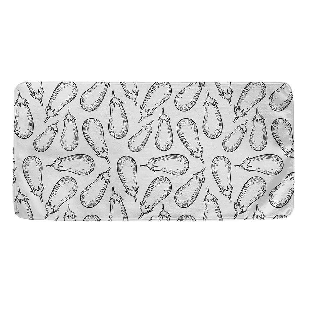 White Eggplant Drawing Print Towel