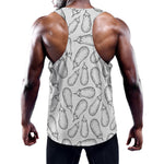 White Eggplant Drawing Print Training Tank Top