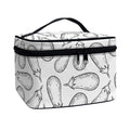 White Eggplant Drawing Print Travel Makeup Bag