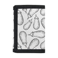 White Eggplant Drawing Print Trifold Wallet