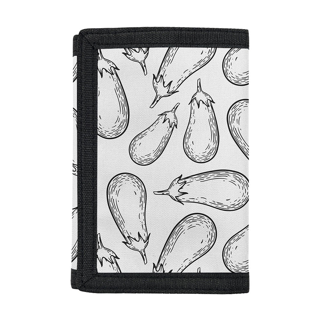 White Eggplant Drawing Print Trifold Wallet
