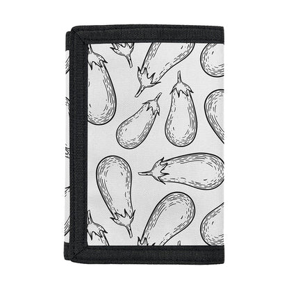 White Eggplant Drawing Print Trifold Wallet