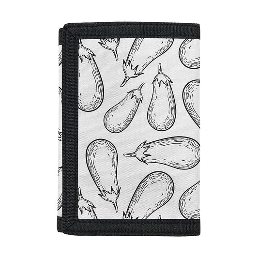 White Eggplant Drawing Print Trifold Wallet