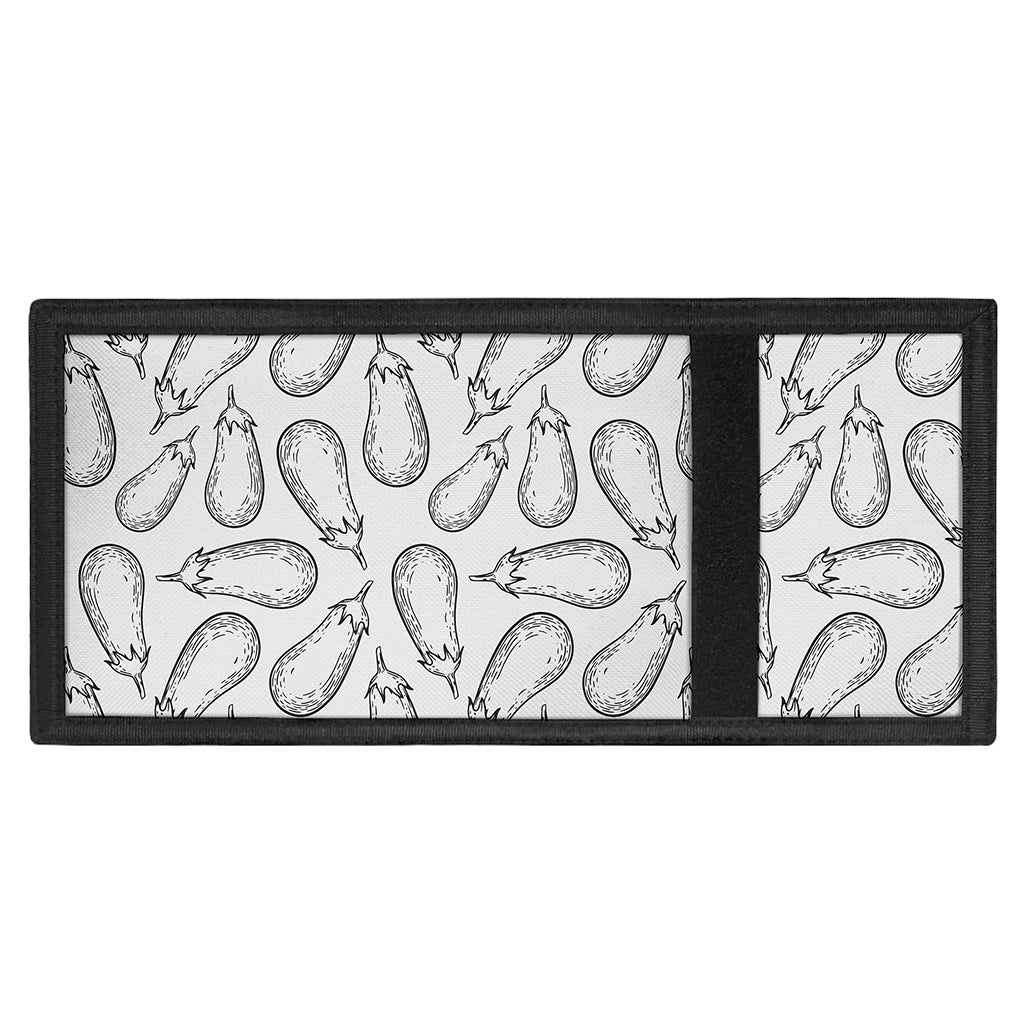White Eggplant Drawing Print Trifold Wallet
