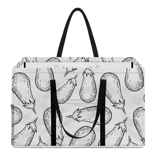 White Eggplant Drawing Print Utility Tote Bag
