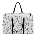 White Eggplant Drawing Print Utility Tote Bag