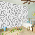 White Eggplant Drawing Print Wall Sticker