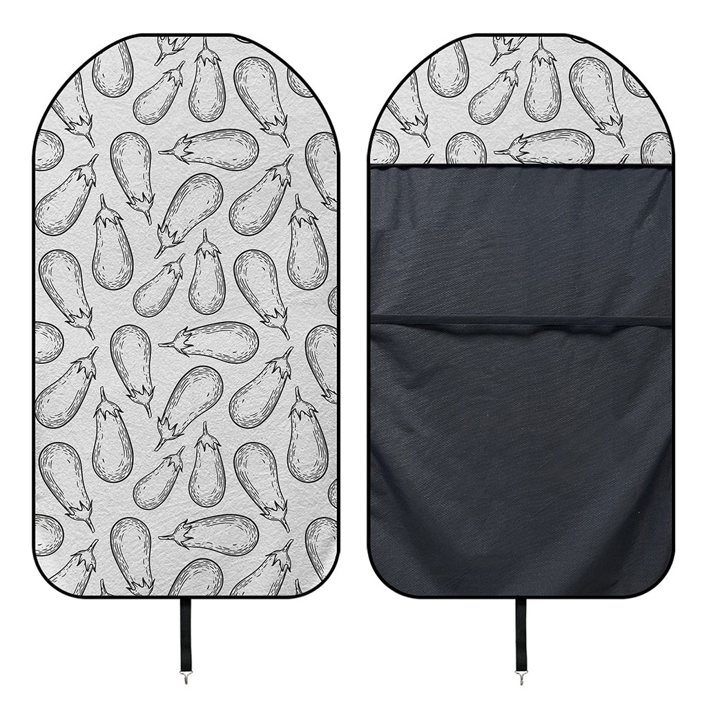 White Eggplant Drawing Print Waterproof Car Seat Cover