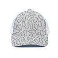 White Eggplant Drawing Print White Mesh Trucker Hat