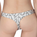 White Eggplant Drawing Print Women's Thong