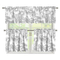 White Electric Lightning Print 3 Piece Kitchen Curtains