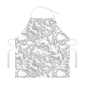 White Electric Lightning Print Adjustable Apron