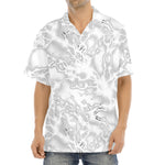 White Electric Lightning Print Aloha Shirt