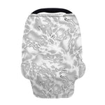 White Electric Lightning Print Baby Seat Cover