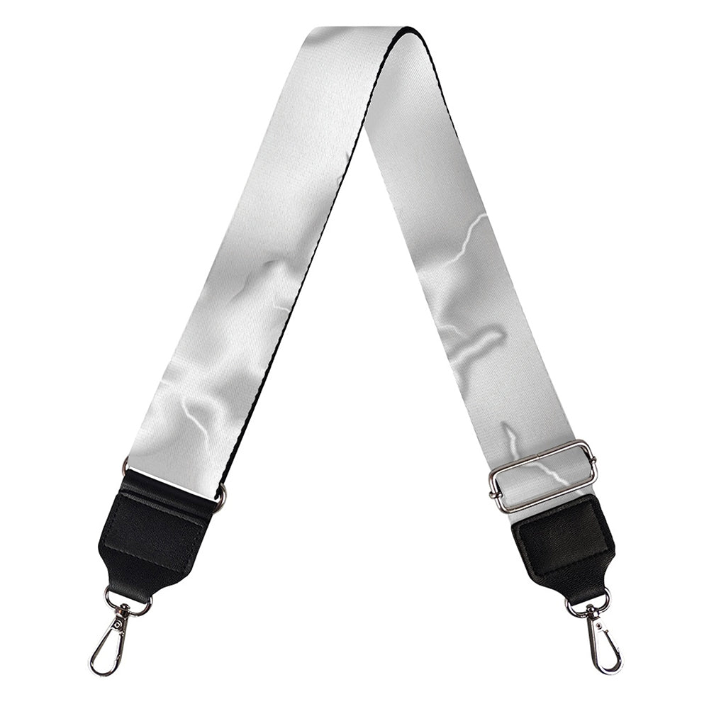 White Electric Lightning Print Bag Strap