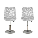 White Electric Lightning Print Bar Stool Covers