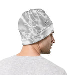 White Electric Lightning Print Beanie