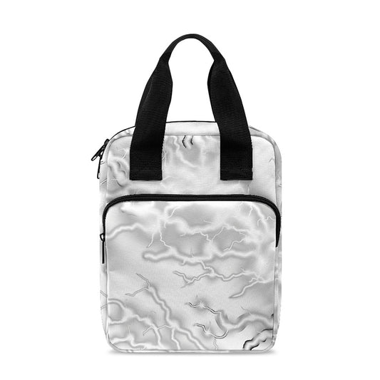 White Electric Lightning Print Bible Tote Bag