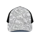White Electric Lightning Print Black Mesh Trucker Cap
