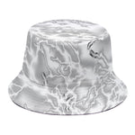 White Electric Lightning Print Bucket Hat