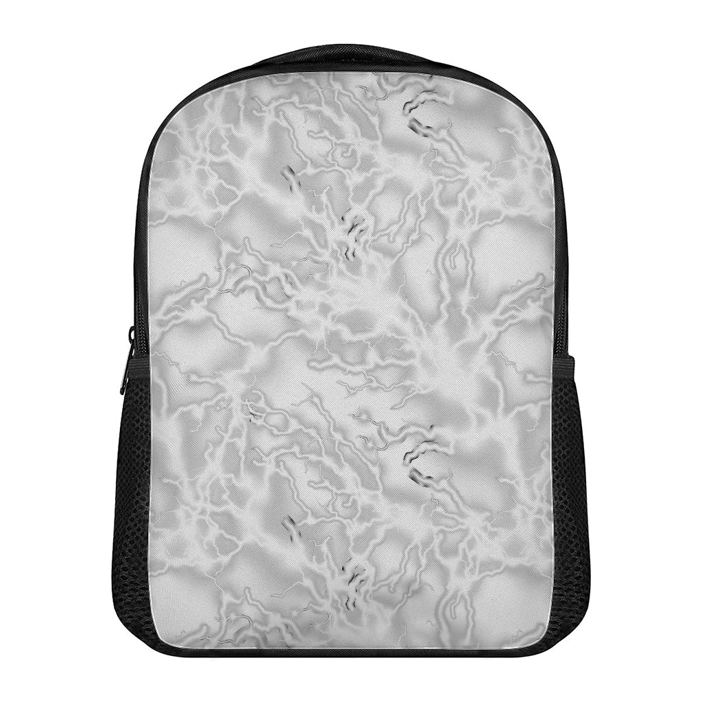 White Electric Lightning Print Casual Backpack