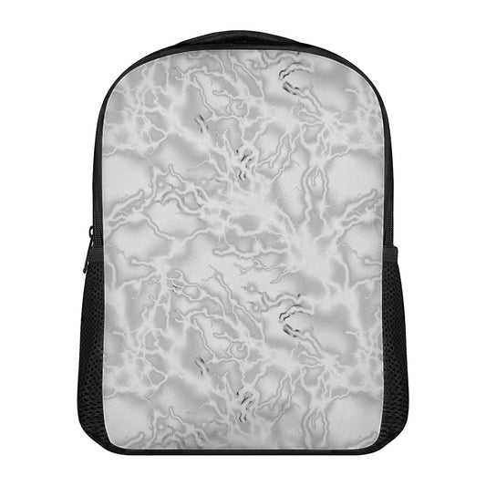 White Electric Lightning Print Casual Backpack