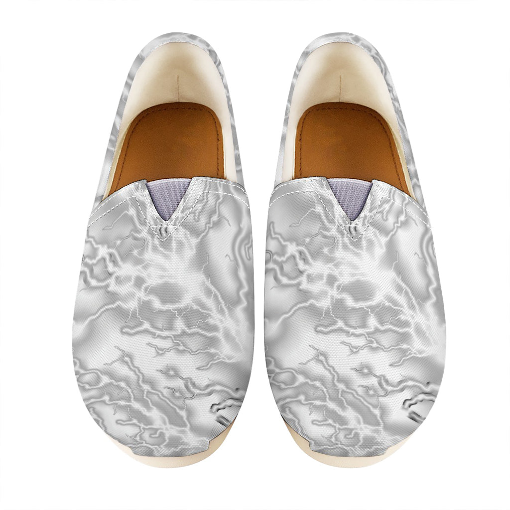 White Electric Lightning Print Casual Shoes