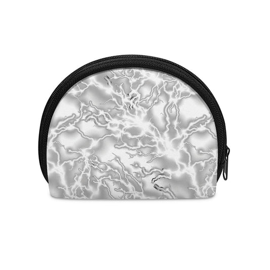 White Electric Lightning Print Coin Purse