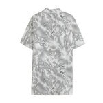 White Electric Lightning Print Cotton Hawaiian Shirt