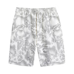 White Electric Lightning Print Cotton Shorts