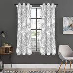 White Electric Lightning Print Curtain