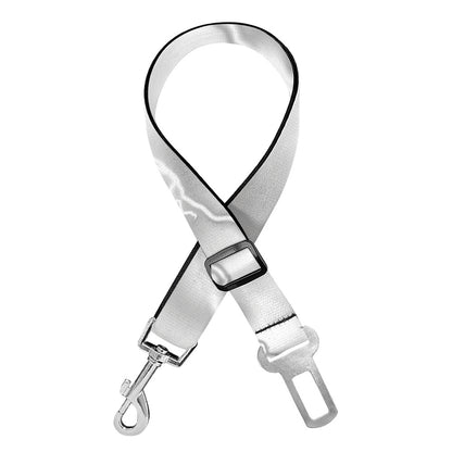 White Electric Lightning Print Dog Seat Belt