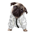 White Electric Lightning Print Dog Zip Up Hoodie