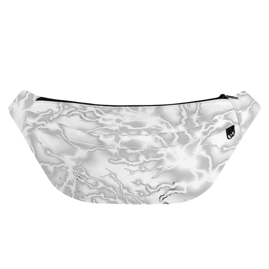 White Electric Lightning Print Fanny Pack