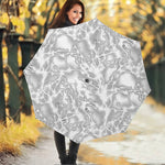 White Electric Lightning Print Foldable Umbrella