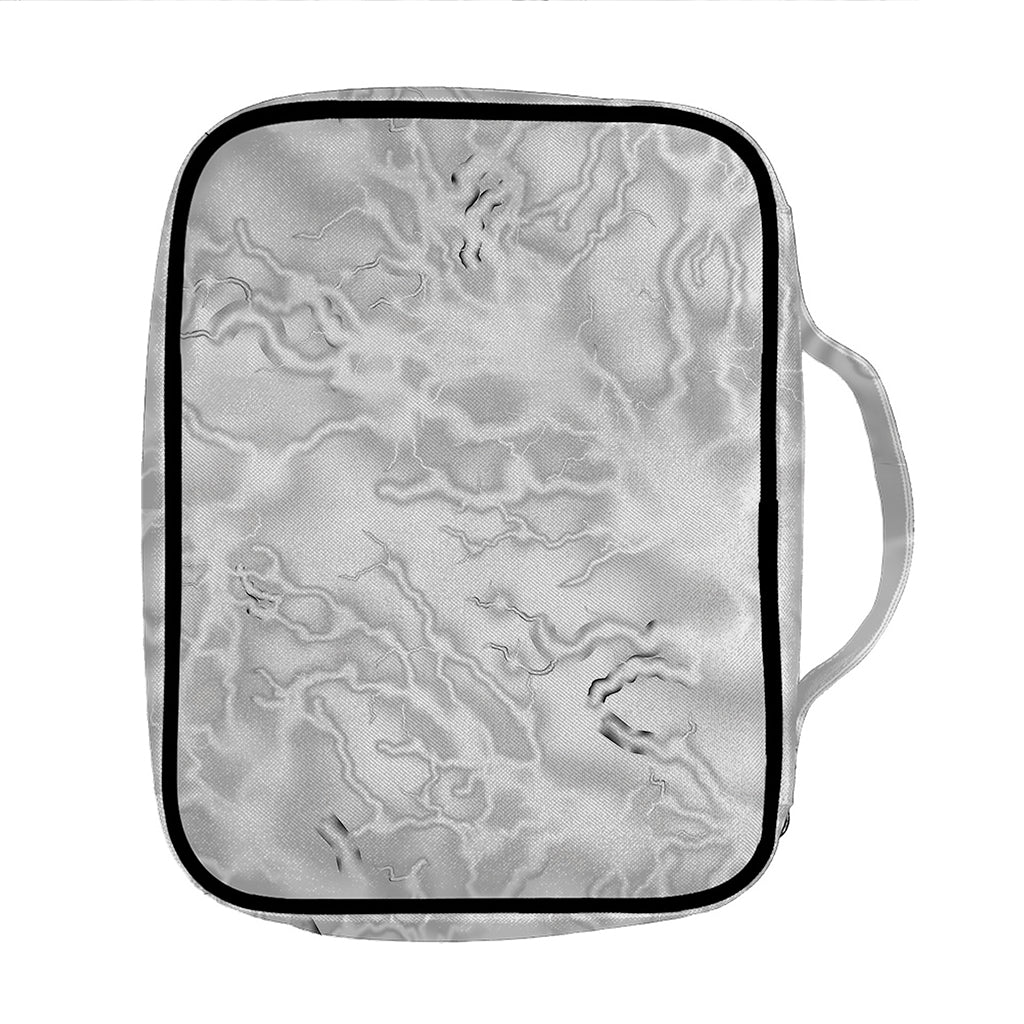 White Electric Lightning Print Front Pocket Bible Bag