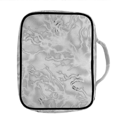 White Electric Lightning Print Front Pocket Bible Bag