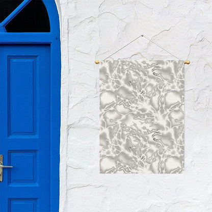 White Electric Lightning Print Garden Flag