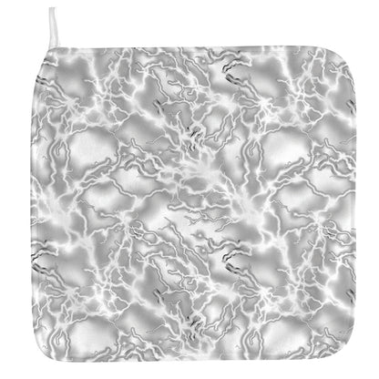 White Electric Lightning Print Hand Towel