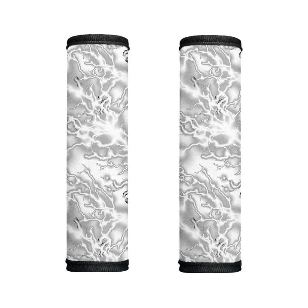 White Electric Lightning Print Handle Covers