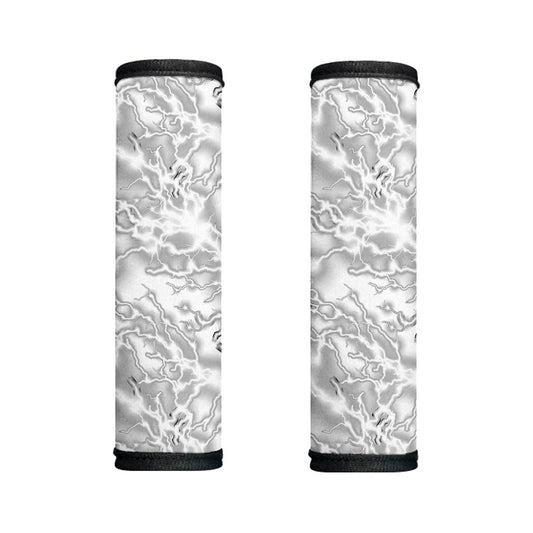 White Electric Lightning Print Handle Covers