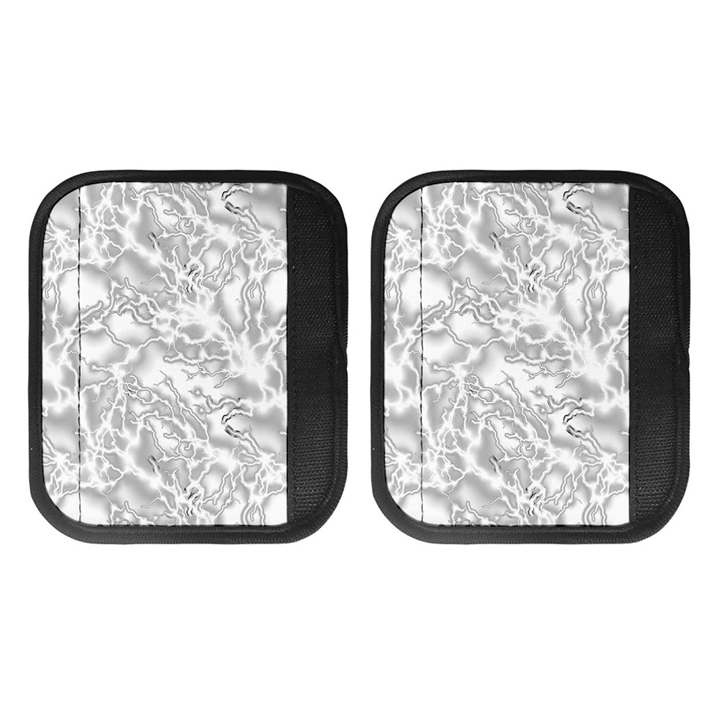 White Electric Lightning Print Handle Covers