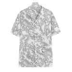 White Electric Lightning Print Hawaiian Shirt